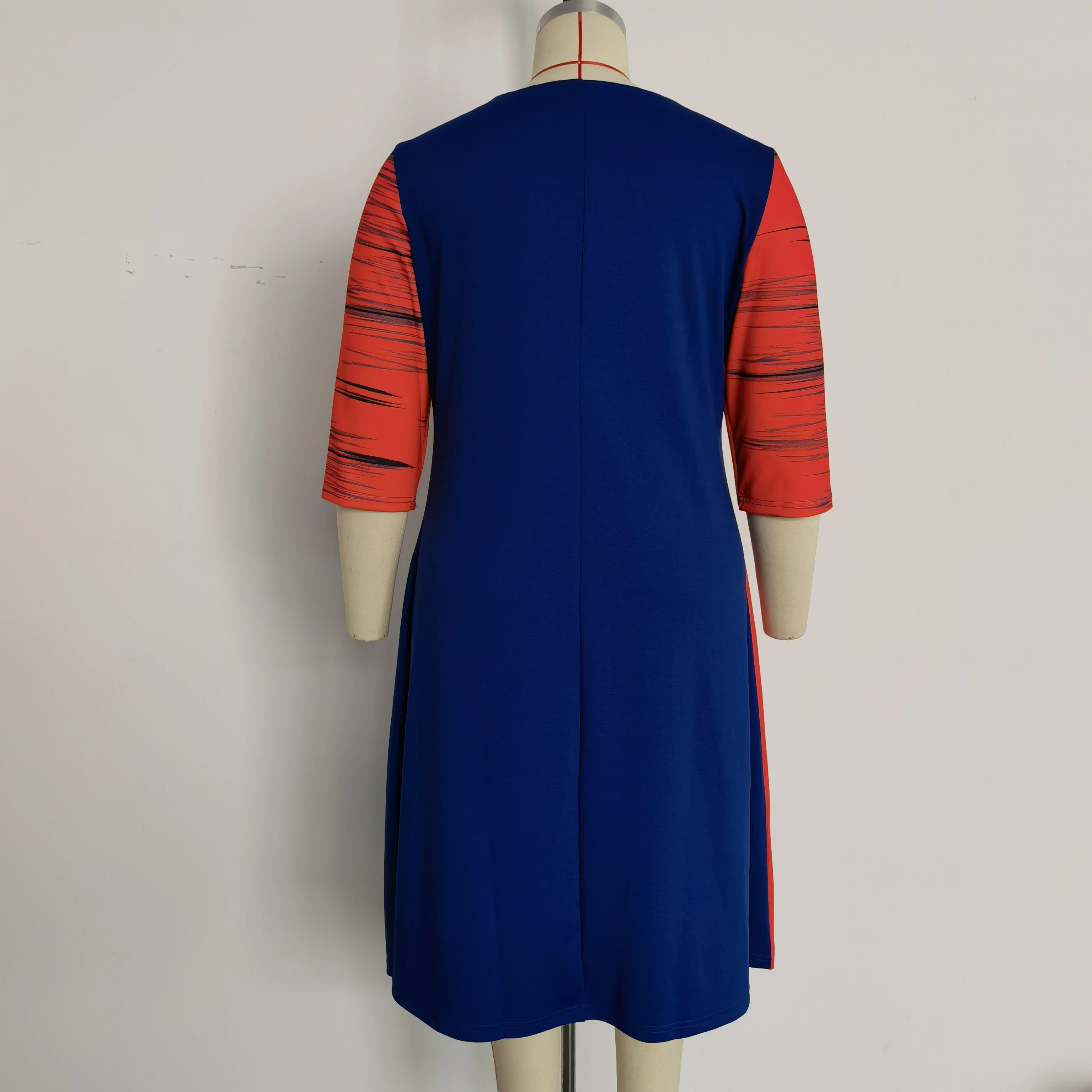 Plus Size New Fashional Three Quarter Sleeve Floral Print Turkey Style African Midi Dresses For Women