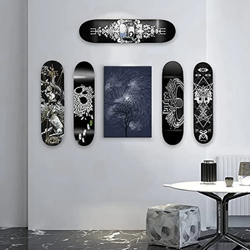 12 Pack Skateboard Floating Deck Display Wall Mount Rack Holder Hanger Fit Home Storage Display