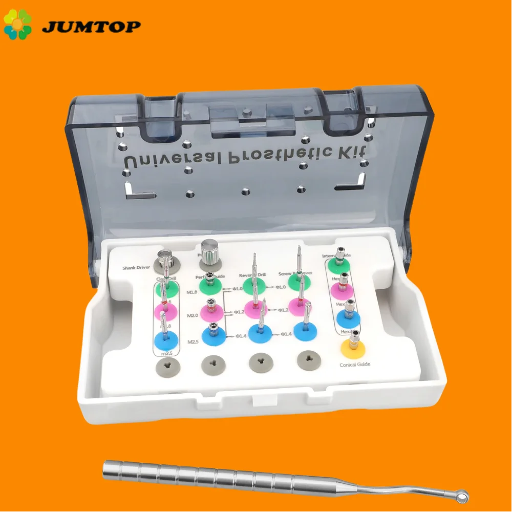 Dental Implant Broken Screw Removal Kit - Surgical Extraction Tool Set with Drill Guide for Fixture Repair