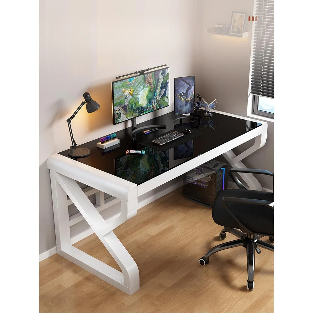 

Computer desk Desktop bedroom Home desk Student study table Small apartment simple tempered glass electric