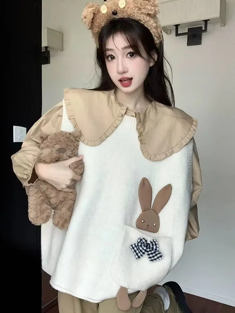 Fashionable Age Reducing Folding Knitted Vest for Women 2023 Spring and Autumn New 3D Cartoon Sleeveless Sweater Tank Top - Image 3