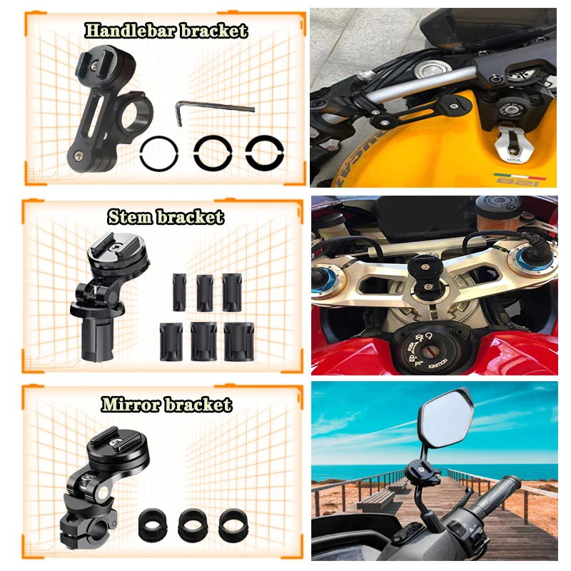 Uchwyt na telefon do motocykla, odporny na wstrząsy, do nawigacji, kompatybilny z modelami Samsung Galaxy S20, S21, S24, S24 Plus, S24 Ultra oraz serią S25. — zdjęcie produktu 2