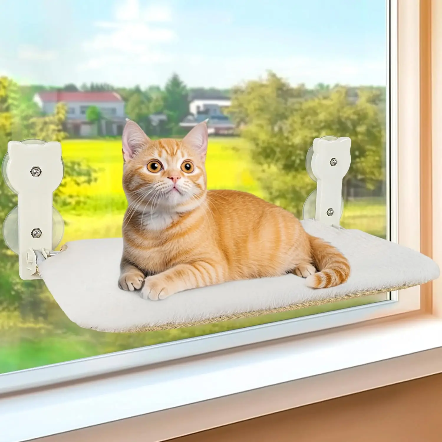 

Оконный окунь для кошек, кошачий оконный хаммо с мощной присоской, прочное оконное сиденье с металлическим каркасом для кошек, складное