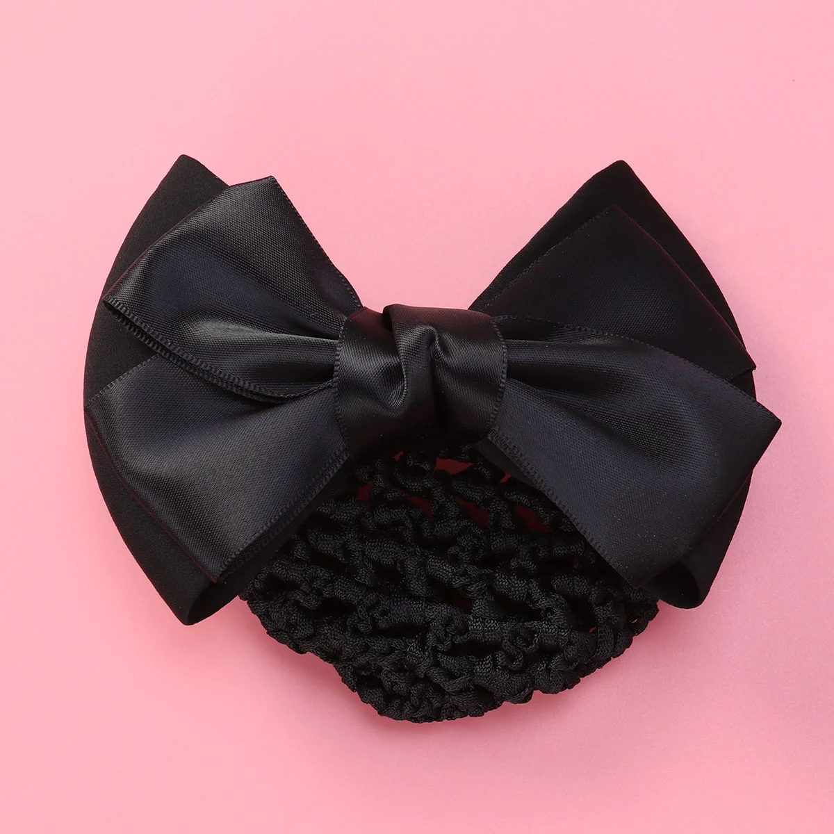 Hair Clips for Girls Elastic Net Hairpin Snood Black Bun Nets Bow Headdress Miss