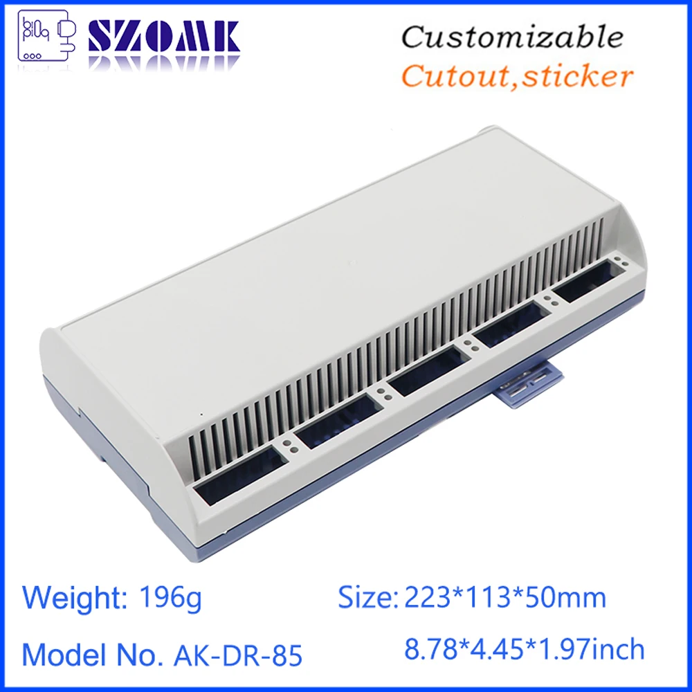 ABS Plastic Flame Resistant Material UL-94-V0 Industrial Controls Electrical Box Din Rail Enclosure