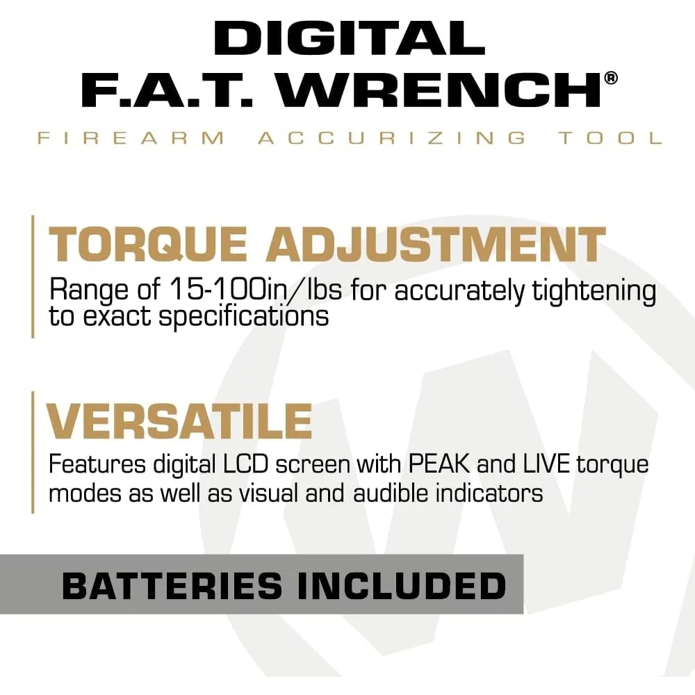 Llave dinamométrica digital con pantalla LCD para un mantenimiento preciso de armas de fuego y observación con puntas intercambiables