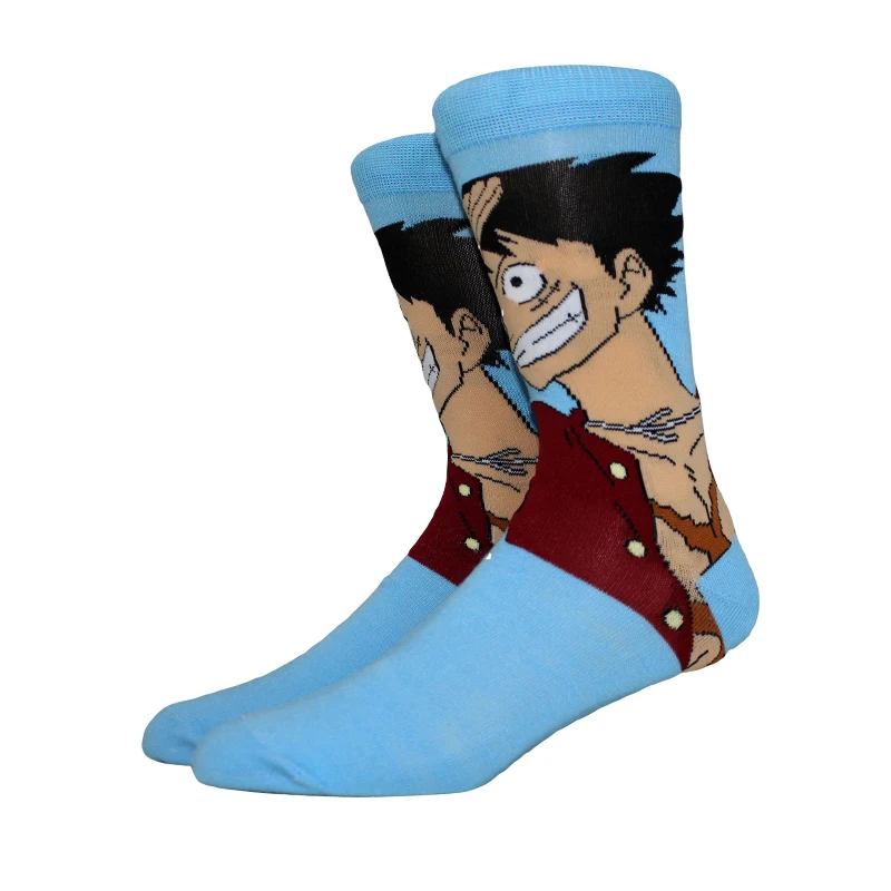 4 Paar Anime-Socken im Angebot ONE PIECE Kniehohe Damen-Cosplay-Socken Persönliche Hip-Hop Harajuku Herren Lustige Socken Größe 36-44 – Detail 7