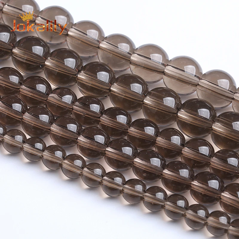 

Natural Smoky Crystal Quartzs Beads For Jewelry Making Round Loose Stone Beads Fit Diy Bracelet Necklace Handmade 4 6 8 10mm 15"