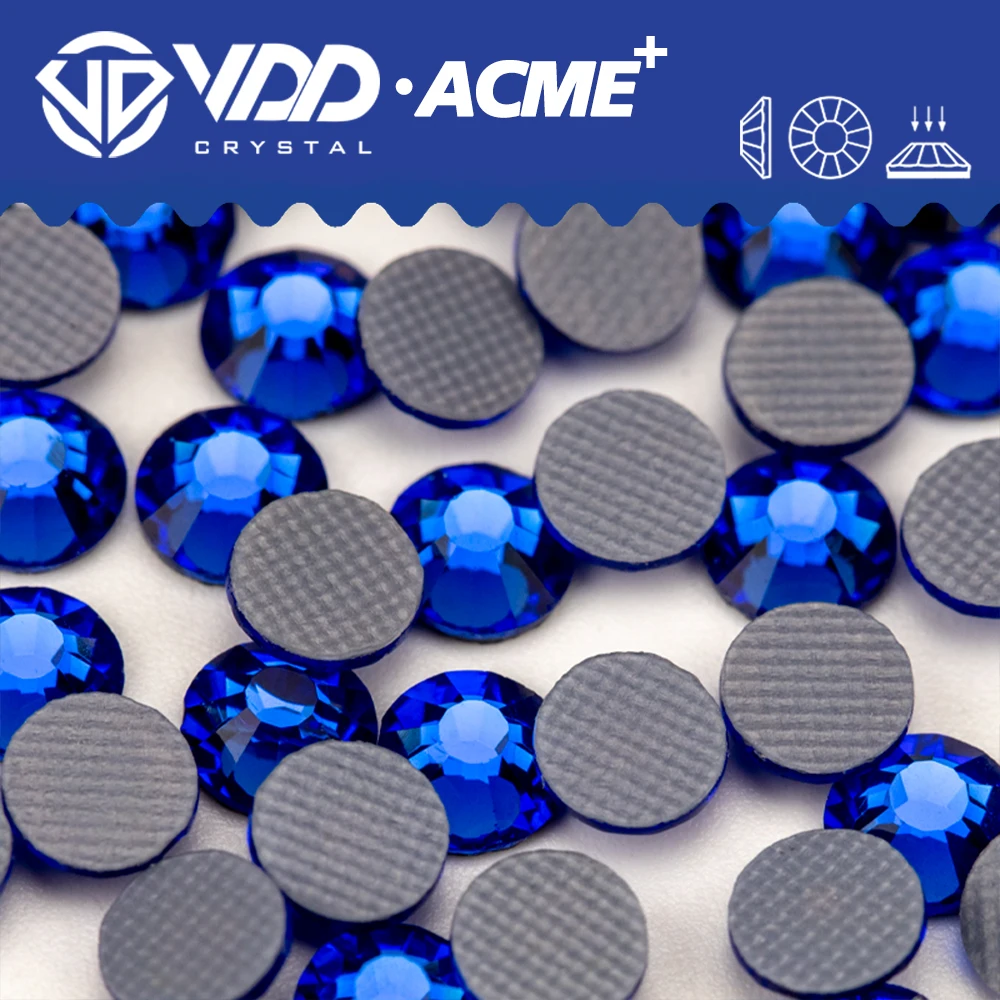 VDD 030 Sapphire ACME+ Hot-Fix Strasssteine Hochwertige AAAAA Glaskristall Flachsteine ACME-030 – Detail 1