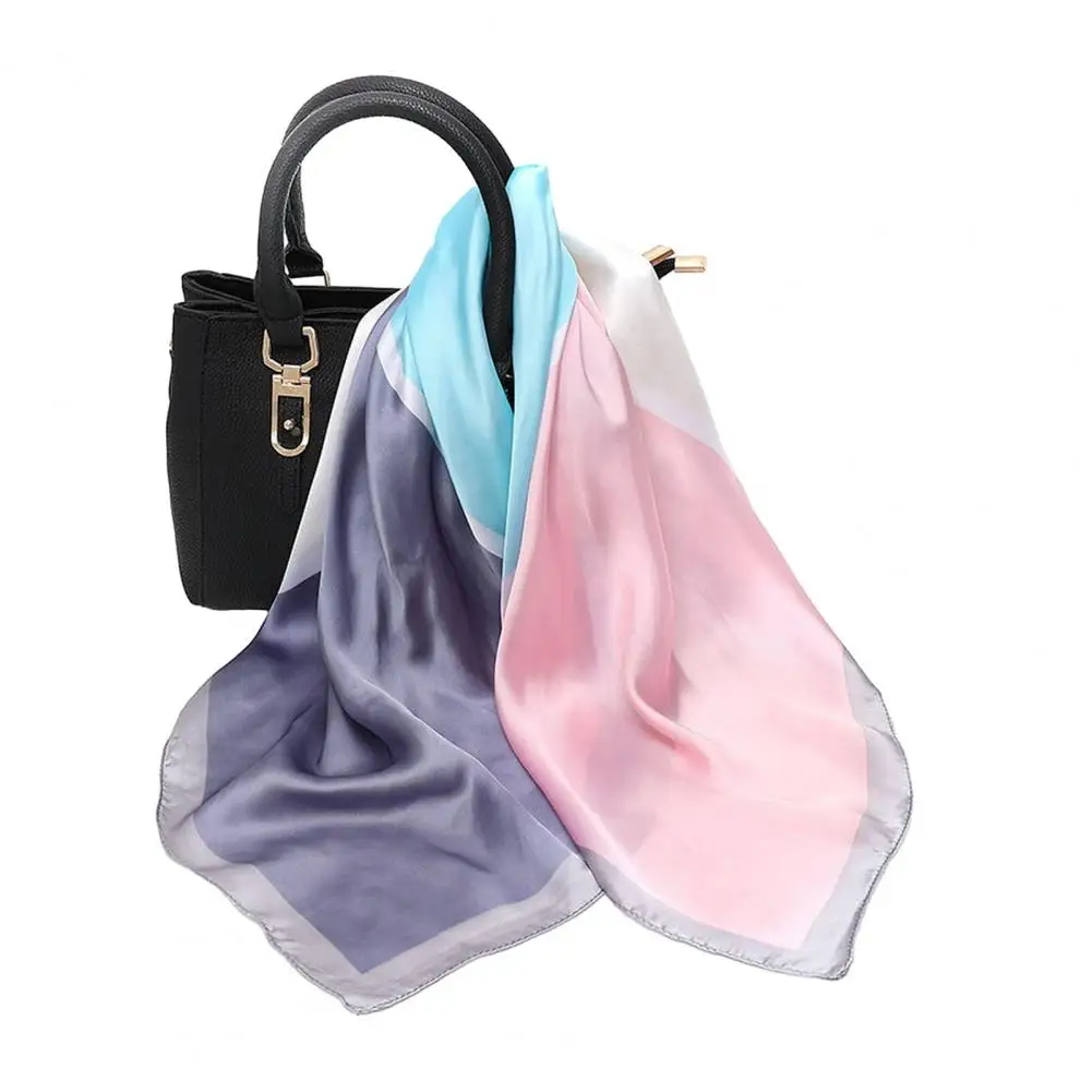 Thin Faux Silk Scarf Stylish Women's Faux Silk Scarf Collection Spring Autumn Thin Luxury Scarves for Decoration Gifting