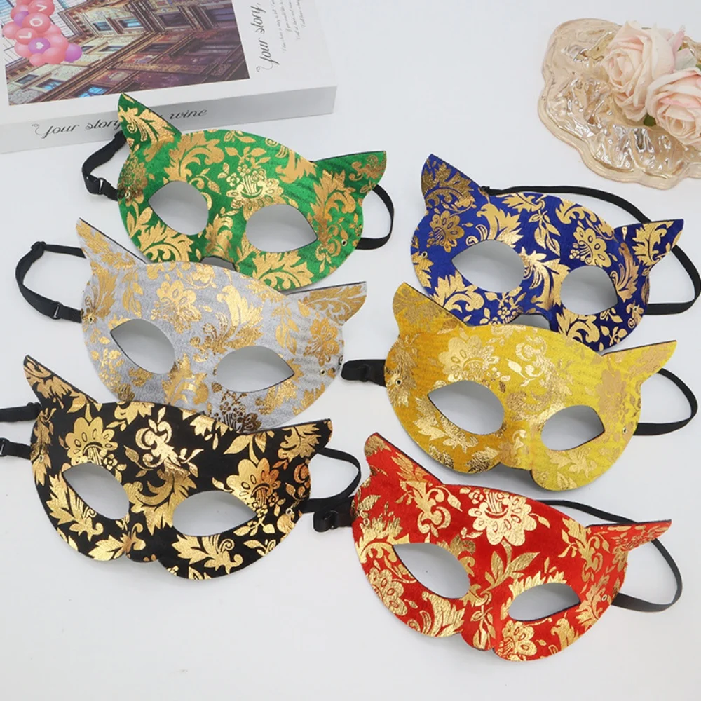 Venetian Masquerade Mask PVC Face Cover Comfortable For Stage Performance Halloween Photography Mardi Gras Vintage Party Prop