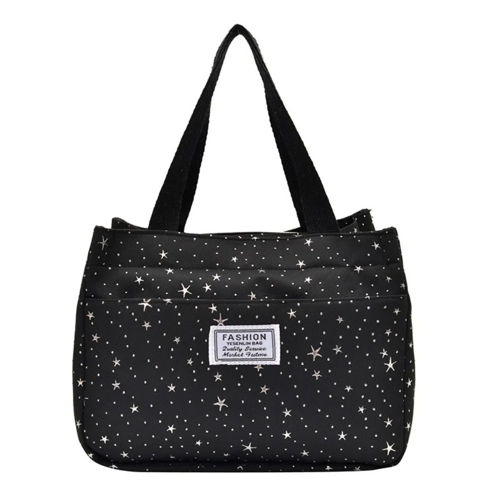 Durable Large Capacity Lunch Bag Thickened Shining Stars Women Handbag Casual Portable Commute Bag Picnic