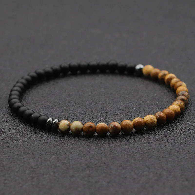 Handgemachtes 4mm Rocailles Armband für Männer Frauen Viel Glück Roter Howlith Stein Armband MeditationHämatit Heilung Armband Pulseria