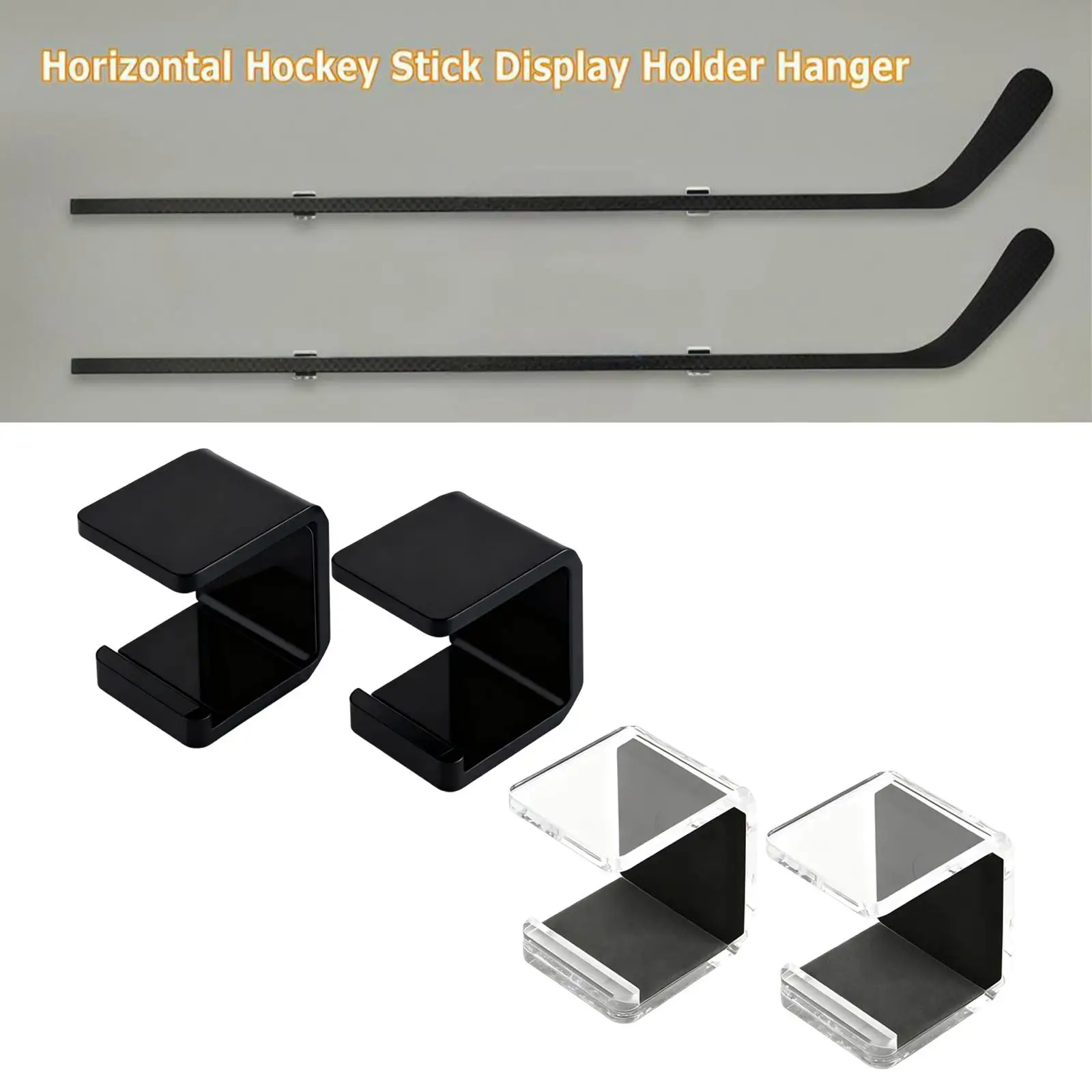 Lightweight Portable Stick Storage Rack Acrylic Wall Mount Space Saving Organizer for Garage or Den