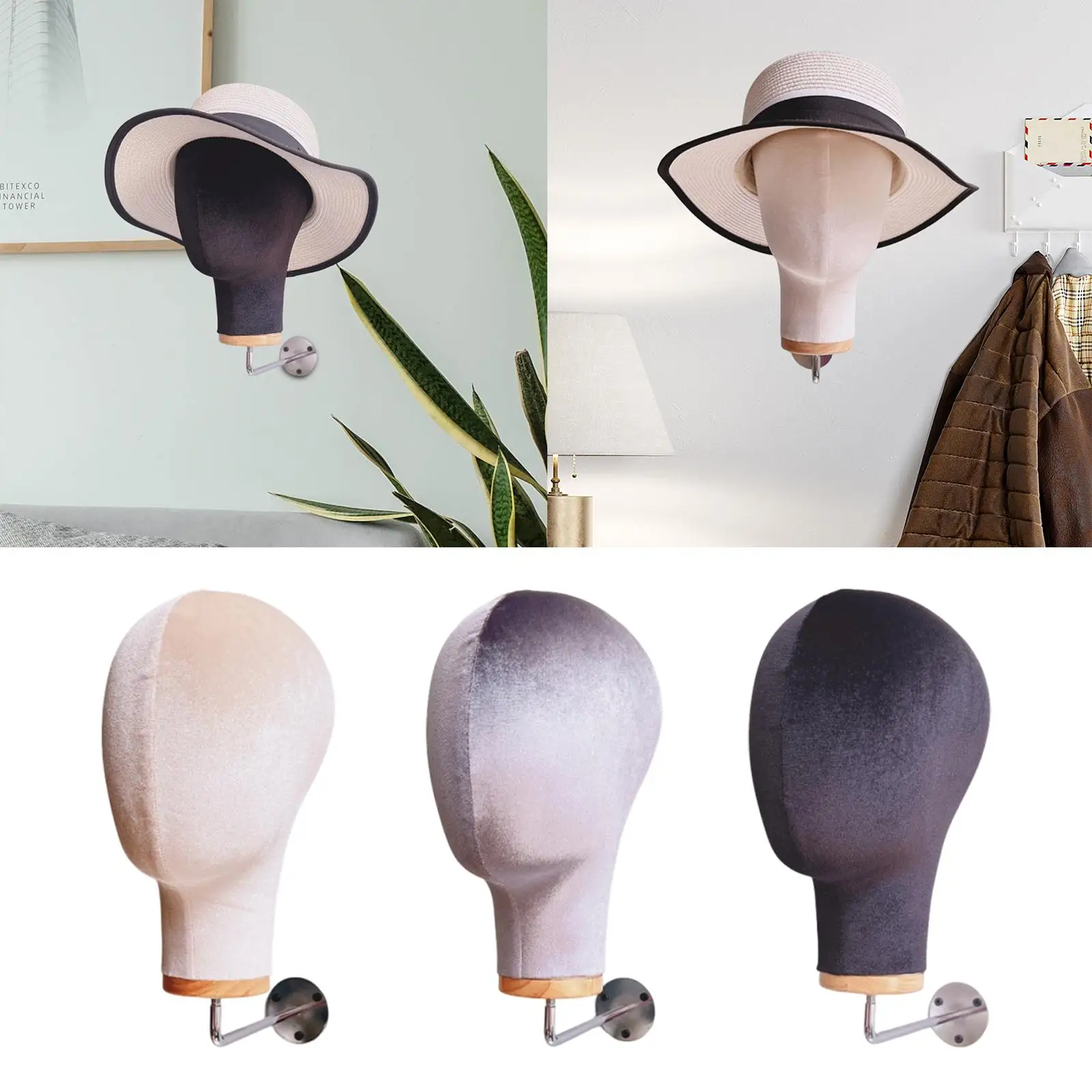 

Wall Mount Woman Mannequin Head Model Height 28cm for Barbershop Lightweight