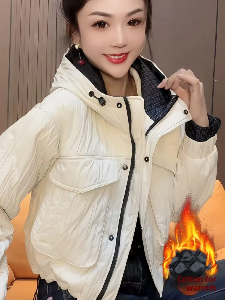 

Модное клетчатое пальто, женское свободное пальто на подкладке, повседневная одежда на молнии с застежкой-молнией, зимнее новое поступление