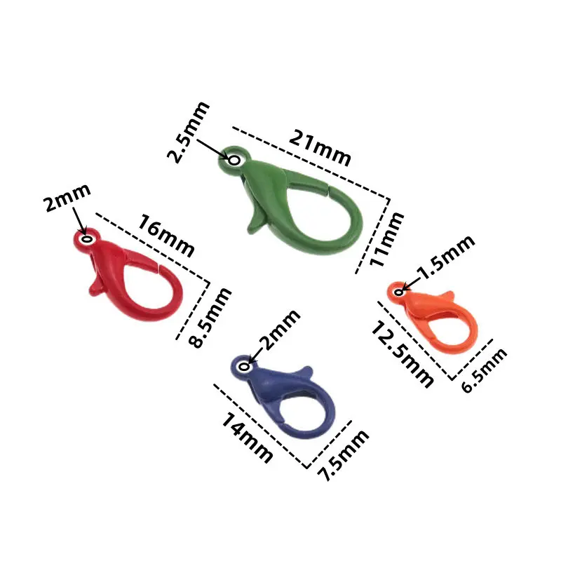 15-60Pcs 12.5-21mm Candy Colors Metal Lobster Clasps Hooks Keychain Sweet Key Rings For DIY Keychain Jewelry Making Accessories