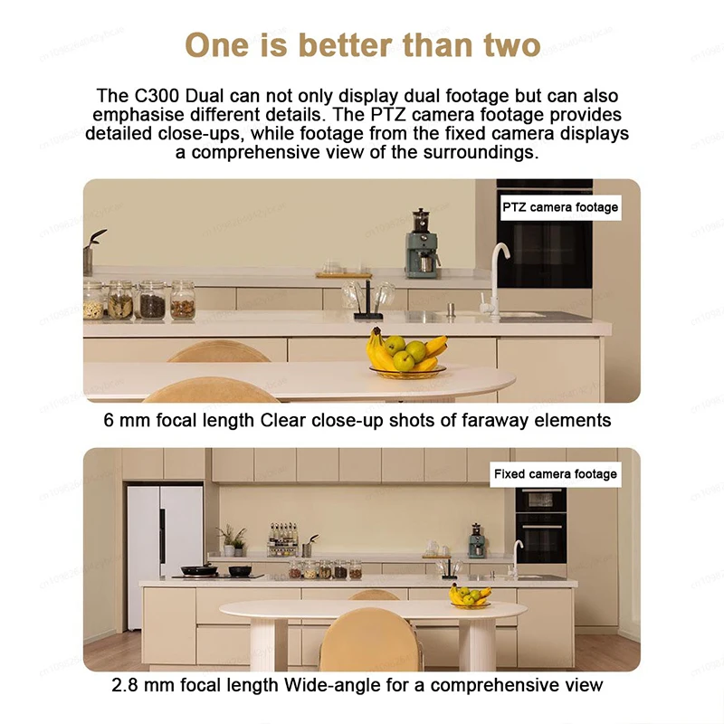 Kamera Cerdas XIAOMI C300 Versi Kamera Ganda, 360 °   WiFi 3MP 6, Monitor Bayi Keamanan Rumah, Kamera Hewan Peliharaan, Versi Cina Dengan Adaptor