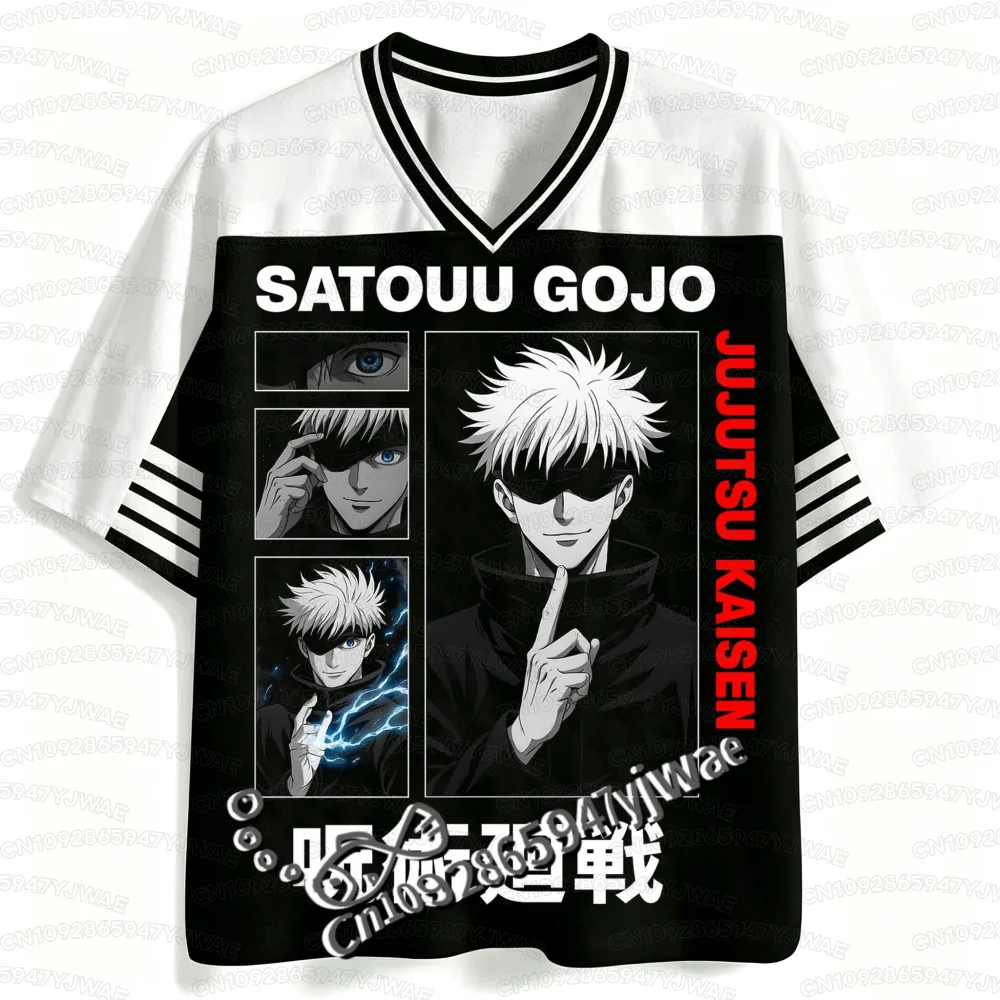 Summer Men's Women's Short Sleeve Tee Casual Gojo Jujutsu Kaisen Jersey Hot Anime Fans T-shirt Unisex Tops Y2K Jersey Tops