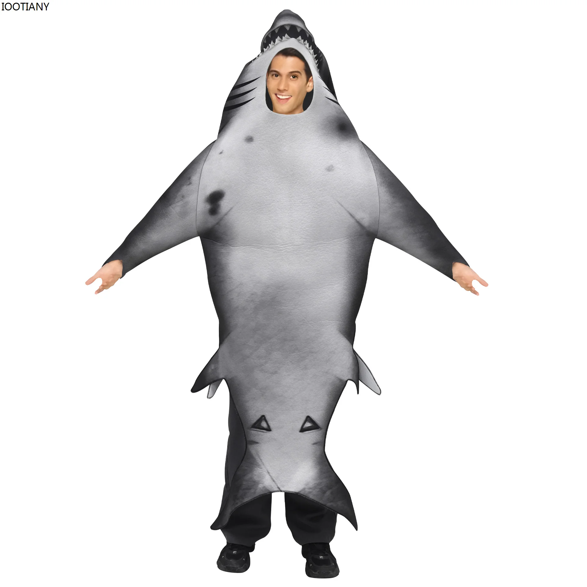 

New Halloween Funny Shark Cosplay Parent-child Costume Animal Shark Roleplay Outfit Kids Adult Carnival Easter Party Stage Props