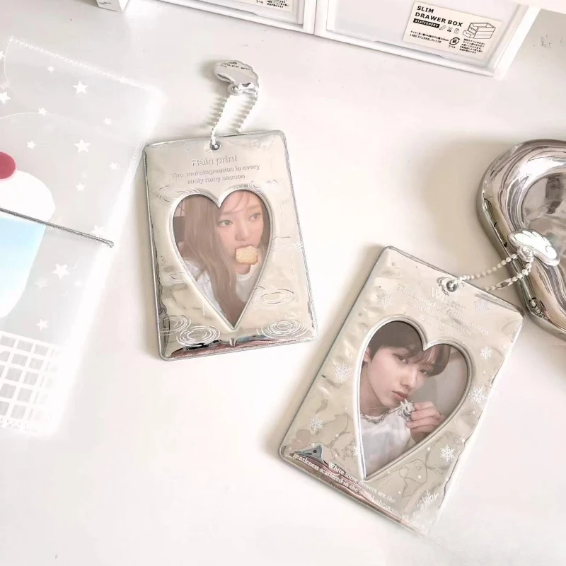ندفة الثلج قطرة المطر حامل بطاقة الفضة عرض Kpop Photocard حامي الغطاء الجمالي لجمع K-pop Photocard #5