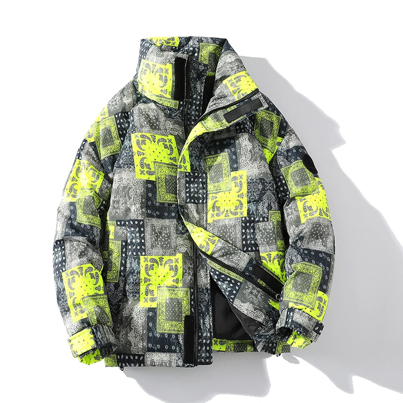 

Мужская утепленная зимняя куртка-пуховик Lazy Sle Nut Flower: премиальный стиль без капюшона, воротник-стойка, для активного отдыха и повседневной носки