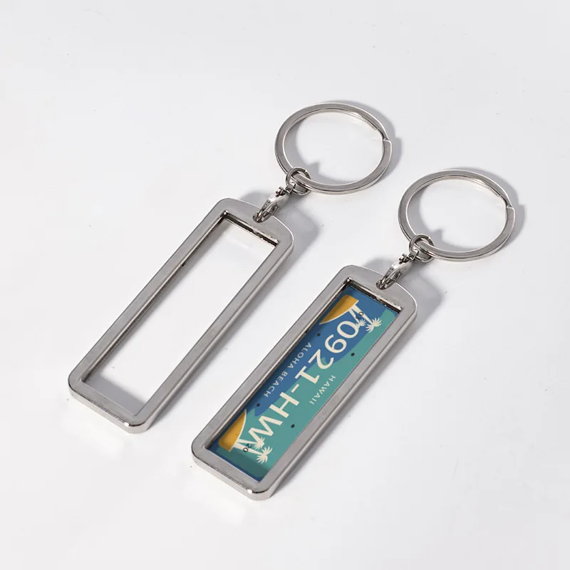 

DHL200pcs Sublimation Phone Number Keychain Men's Personalized Alloy Car Logo Keyring