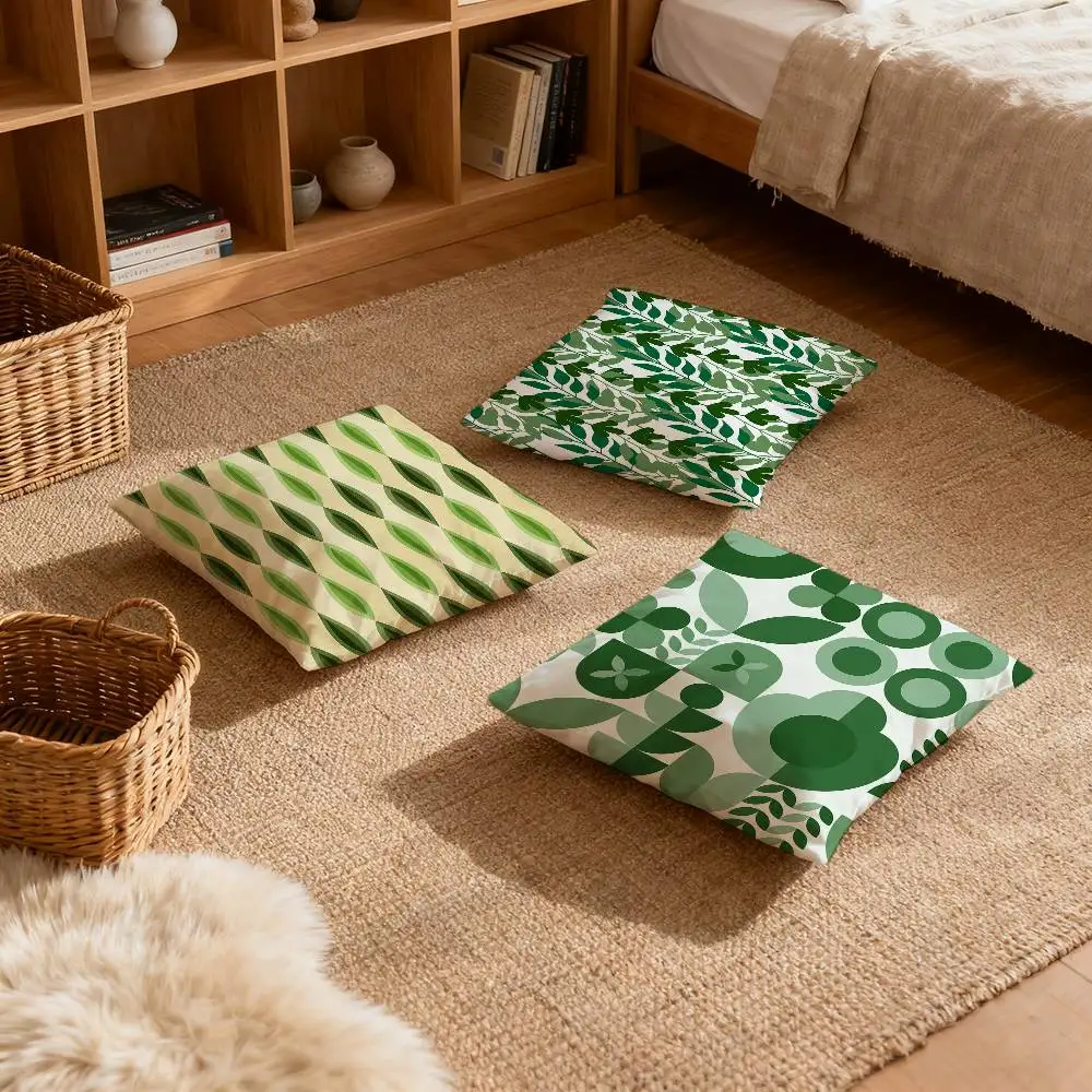 

Green plants geometric pattern Pillow Case Multi sized car cushions, luxurious home sofas, decorative pillowcases