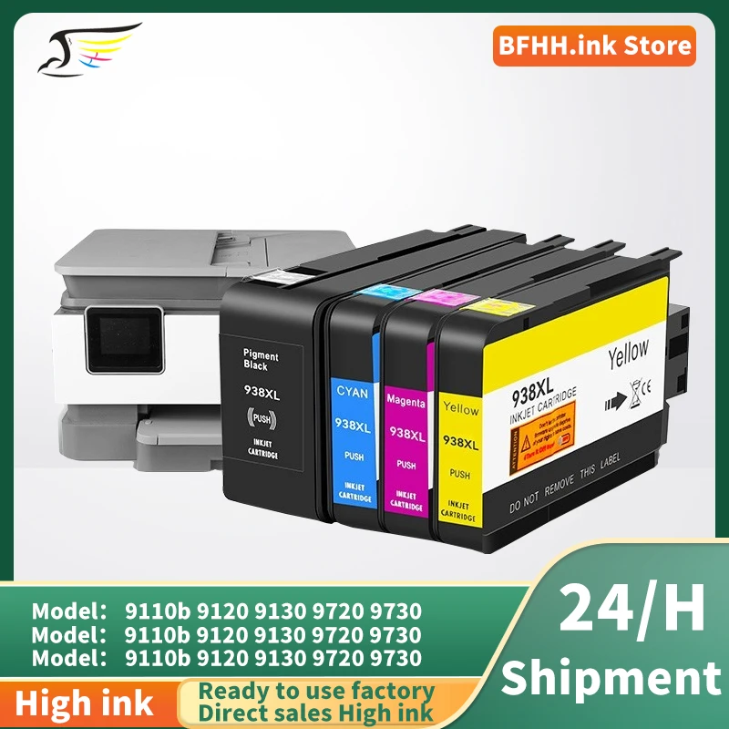

For hp 938XL Ink Cartridge Compatible for HP938 for HP938 XL For HP officejet Pro 9110b 9120 9130 9720 9730 Printer ﻿
