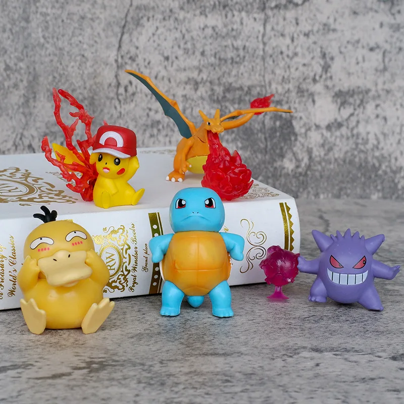 bonito-anime-pokemon-squirtle-psyduck-pikachu-charizard-gengar-pvc-figuras-de-acao-jogo-estatua-modelo-colecionavel-criancas-brinquedos-boneca