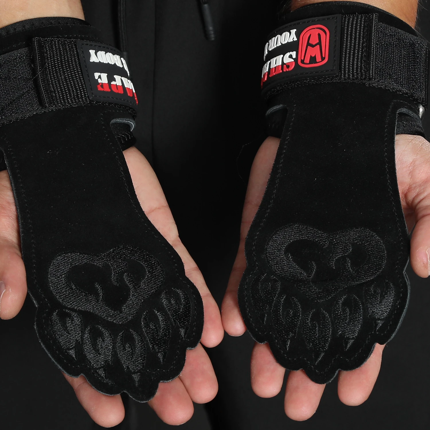 WOSWEIR Gym Horizontal Bar Gloves for Weight Lifting, Training Sports, Crossfit Fitness, Bodybuilding Workout, Palm Protector