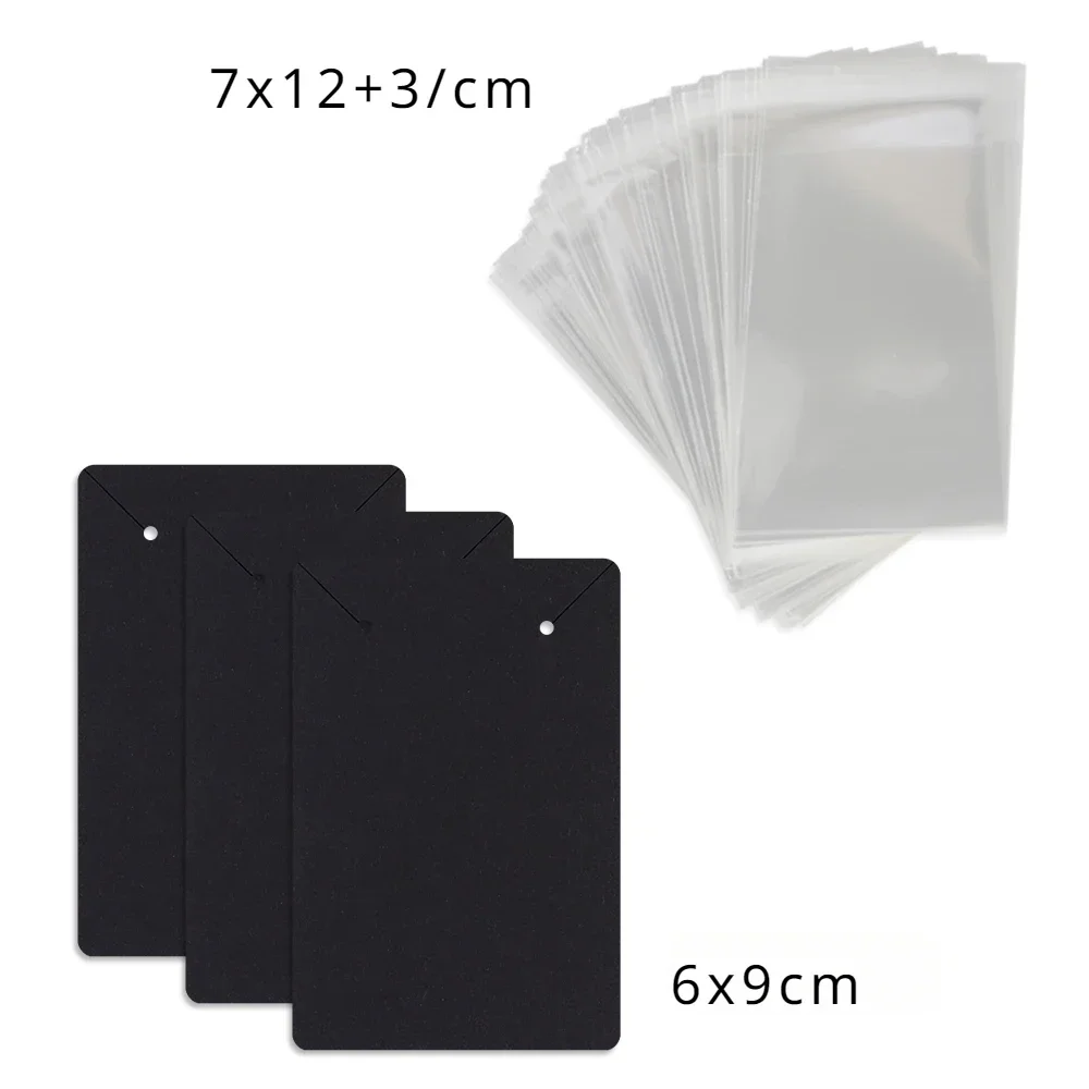 50 stücke 6x9cm halsketten schmuck verpackung kraft papier karte display etiketten etiketten mit oder ohne taschen großhandel maßge schneider ter service – Detail 4