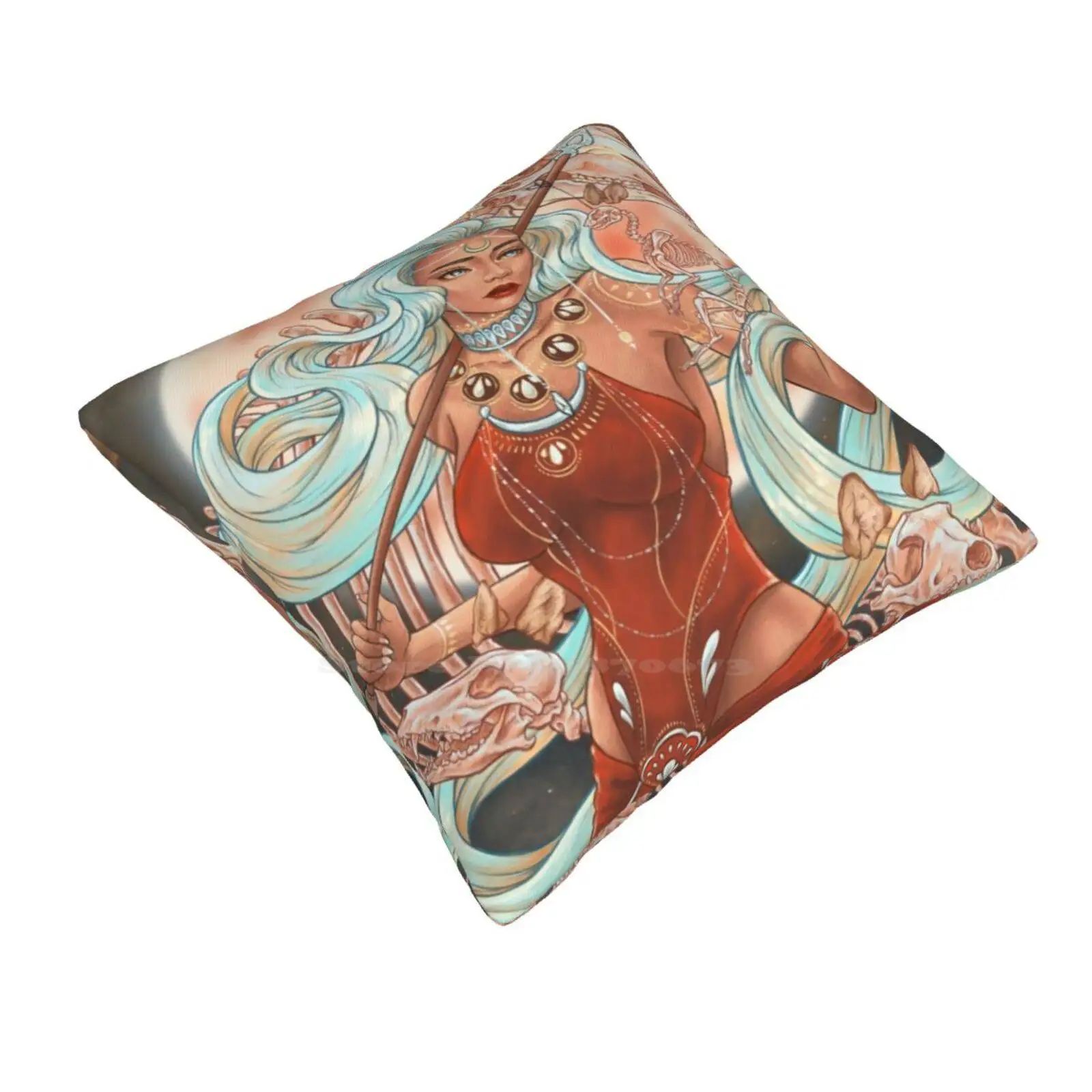 Lightning Witch ( August ) Pillows Case Bedroom Home Decoration Witchcraft Lightning Goddess Procreate Line Drawing Digital