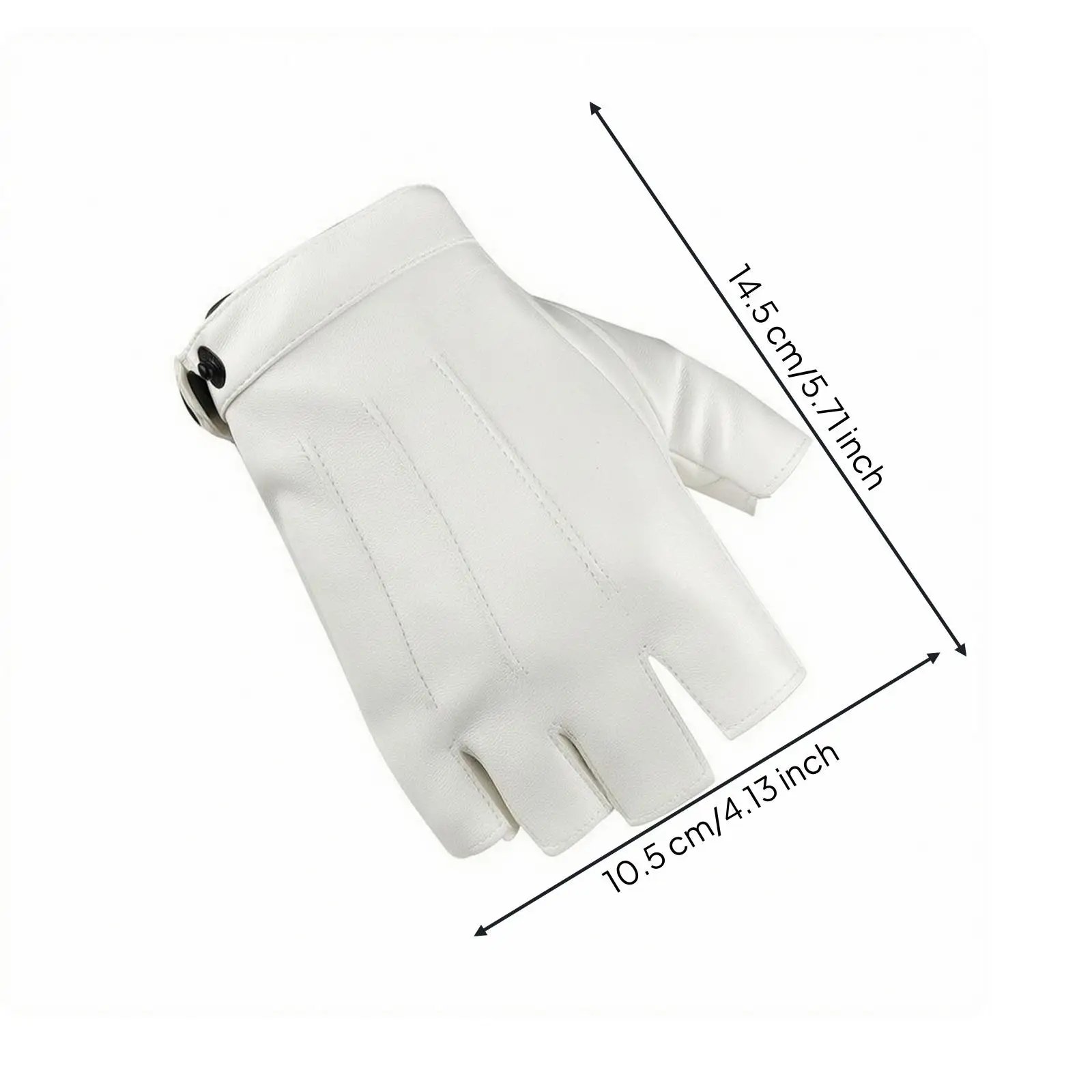 Fingerless Cycling Gloves for Men Leather Half Gloves Motorcycle Driving Breathable PU Material Short Cuff Gloves for Daily Use