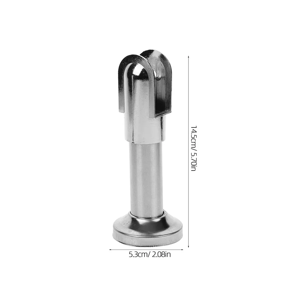 4Pcs Stainless Steel Restroom Partition Support Feet Stable Wobble Free Bracket for Public Toilet Cubicle Bathroom Partition