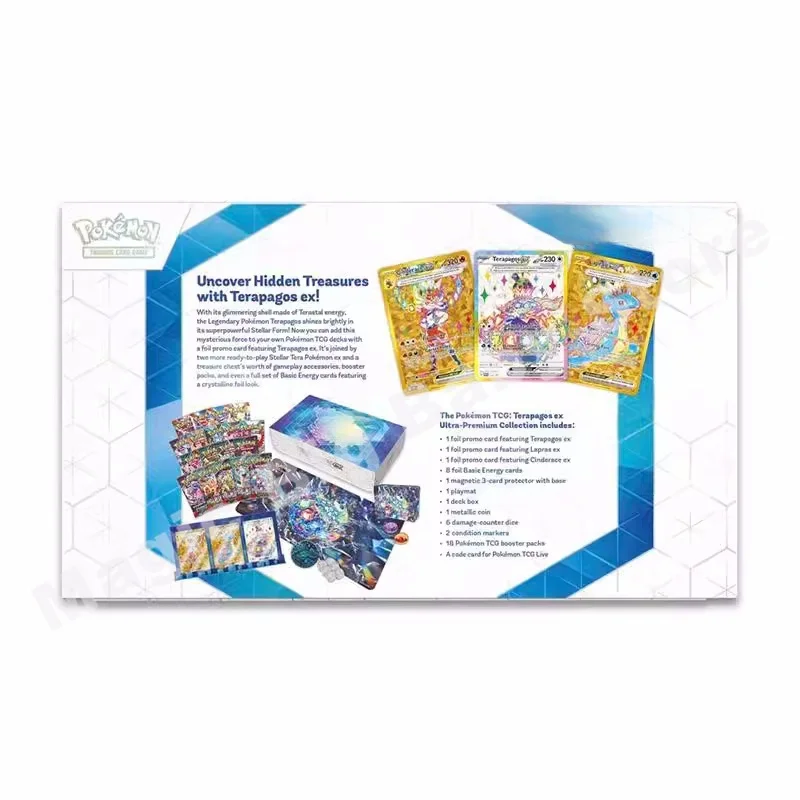 ของแท้ Pokemon Trading การ์ด PTCG US Version Too Happy Bagos Ex คอลเลกชันของขวัญกล่อง UPC การ์ด SV7 เติมกระเป๋าของขวัญ