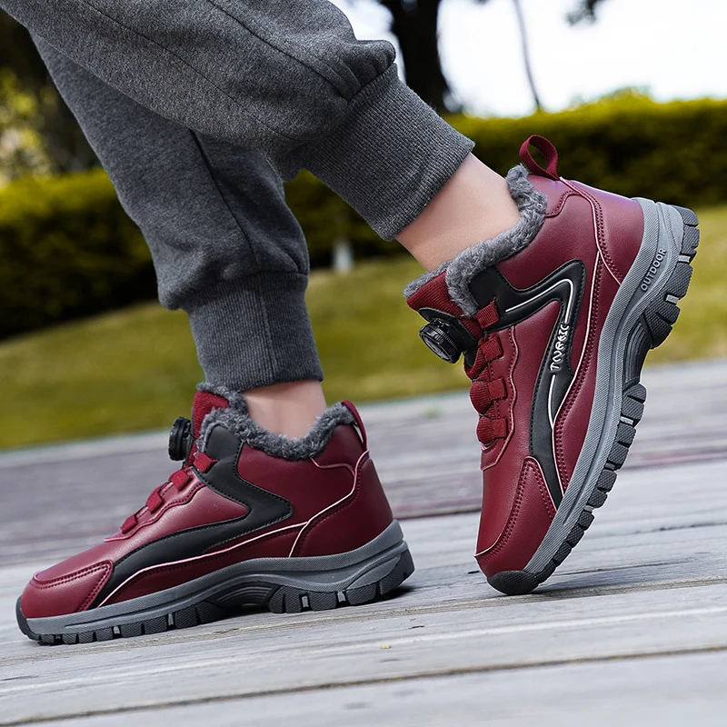 Snow Boots Women Thick Bottom Lightweight Keep Warm Women Breathable Wear-resistant Plush Casual Sports Shoes Women