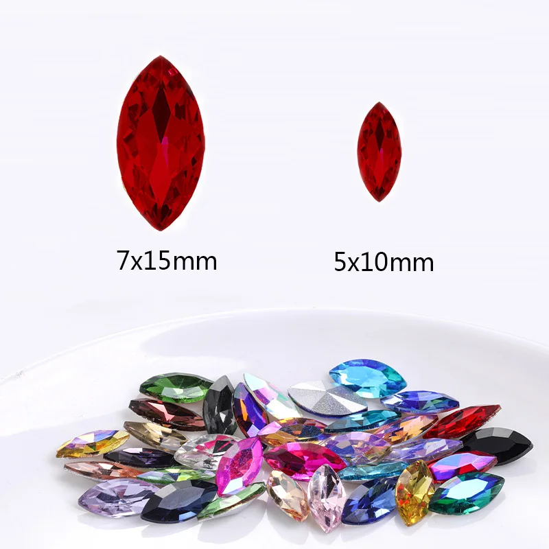 5 x 10 mm Piontback-Strasssteine, glänzende Glaskristalle, Steine, Perlen, zum Aufnähen von Kleidung, Basteln, Nähzubehör, Edelsteine – Detail 1