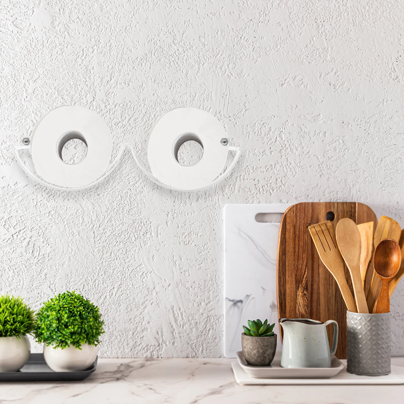 

4Pcs Wall Mounted Toilet Tissue Rack Sturdy Bathroom Paper Towel Holder Cloud Design Roll Paper Storage