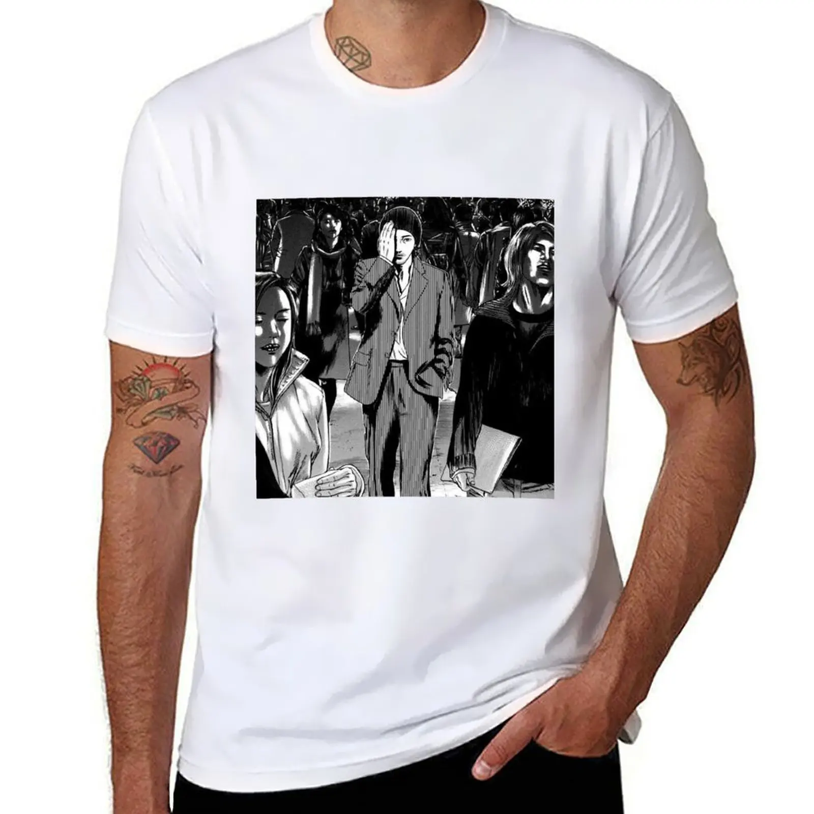 

для 100 хлопчатобумажной рубашки, мужская хлопковая манга для рубашки, футболки, мужские дизайнерские футболки Homunculus, мягкие