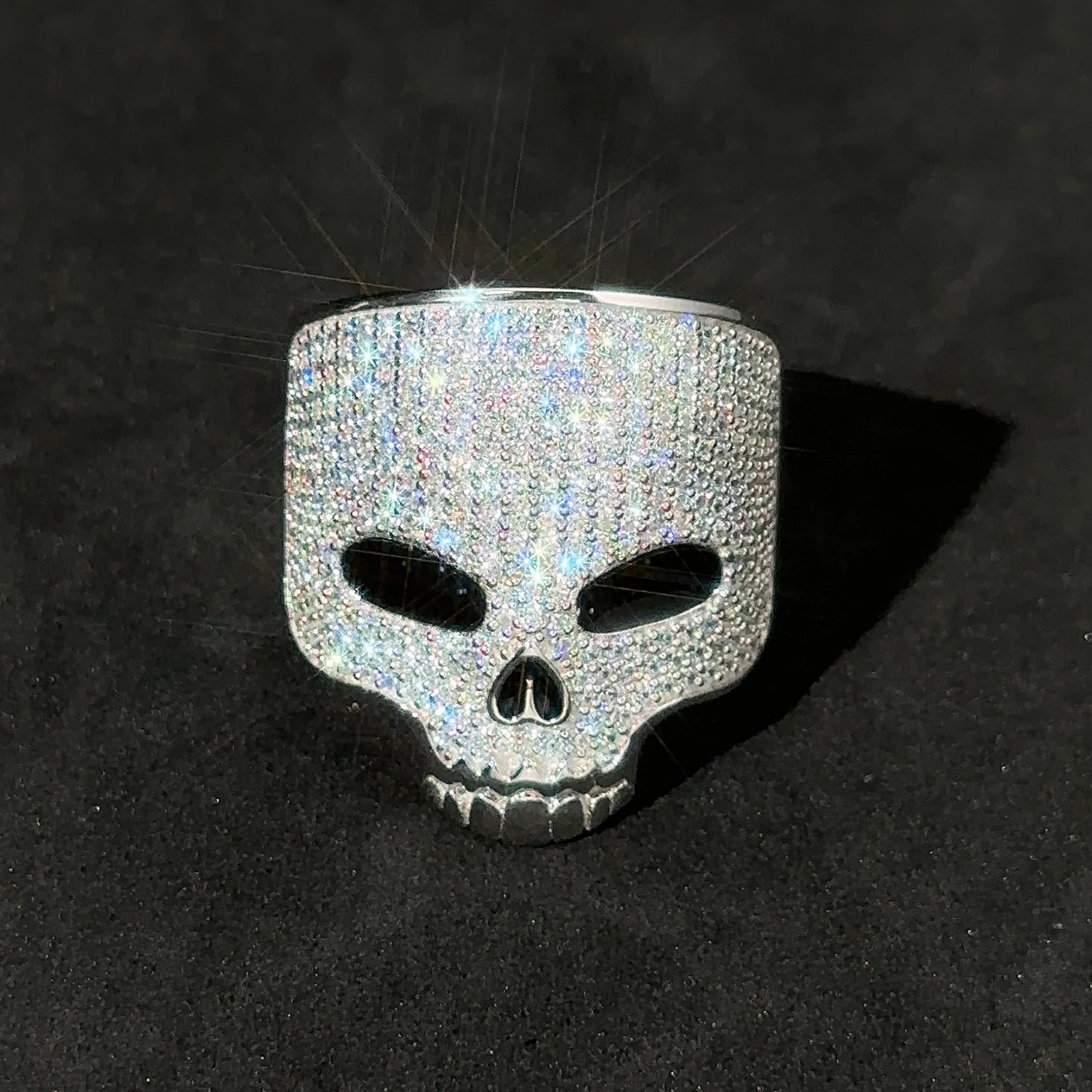 TUHE Unisex 925 Silver Skeleton Ring Moissanite Stone Iced Out Couple Rings For Men Hip Hop Jewelry Gifts