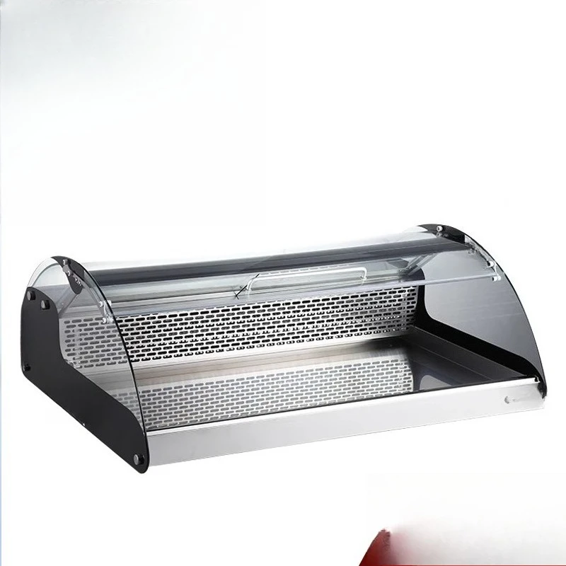 Desktop front and rear door double-layer refrigerated display cabinet commercial food freezer meat cold dish braised skewers