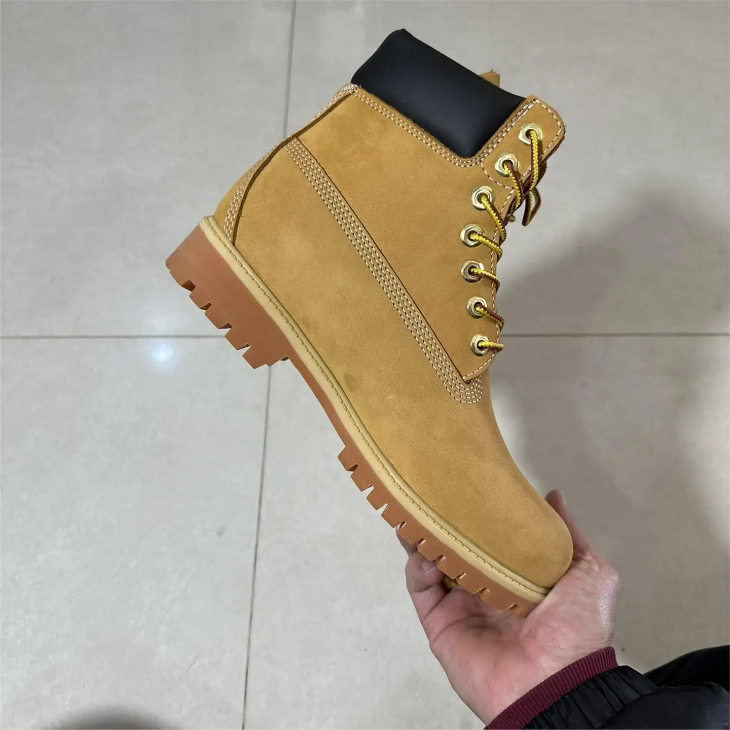 

Водонепроницаемые синие повседневные кожаные ботинки из воловьей кожи, уличные износостойкие ботинки с круглым носком, плоский каблук, резиновая подошва