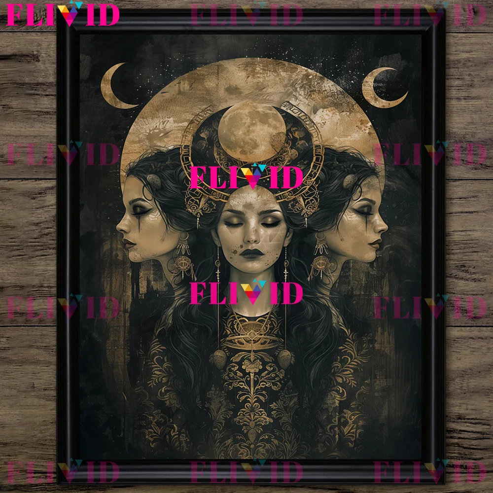 Hecate Goddess Of Witchcraft Wall Art,Moody Victorian Canvas Painting,Beautiful Goddess Of Magic Art Poster And Print,Home Decor - Image 4
