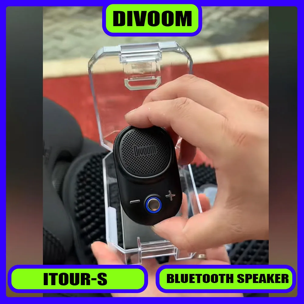 Bluetooth-динамик Divoom Itour-S, 10 часов воспроизведения, портативный IP67, водонепроницаемый маленький динамик для лагеря, встроенный ремешок, клипса, подарки на открытом воздухе