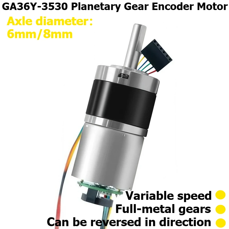 GA36Y-3530 Miniature Direct-Flow Planetary Gear Reducer Motor with Encoder, 12V/24V Adjustable-Speed Motor
