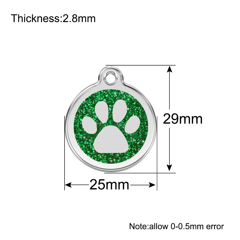 Wholesale 20Pcs Dog ID Tag Paw Tags Custom Personalized Cat Collar Pendant Engraved Pet Necklace Chain Charm Blank Tag For Name