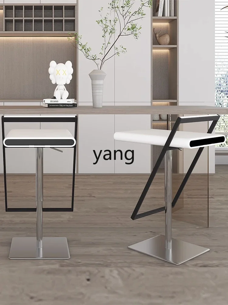 Yhl Stainless Steel Rotating Bar Stool Home High Leg Chair  Modern Simple Lifting Bar Chair