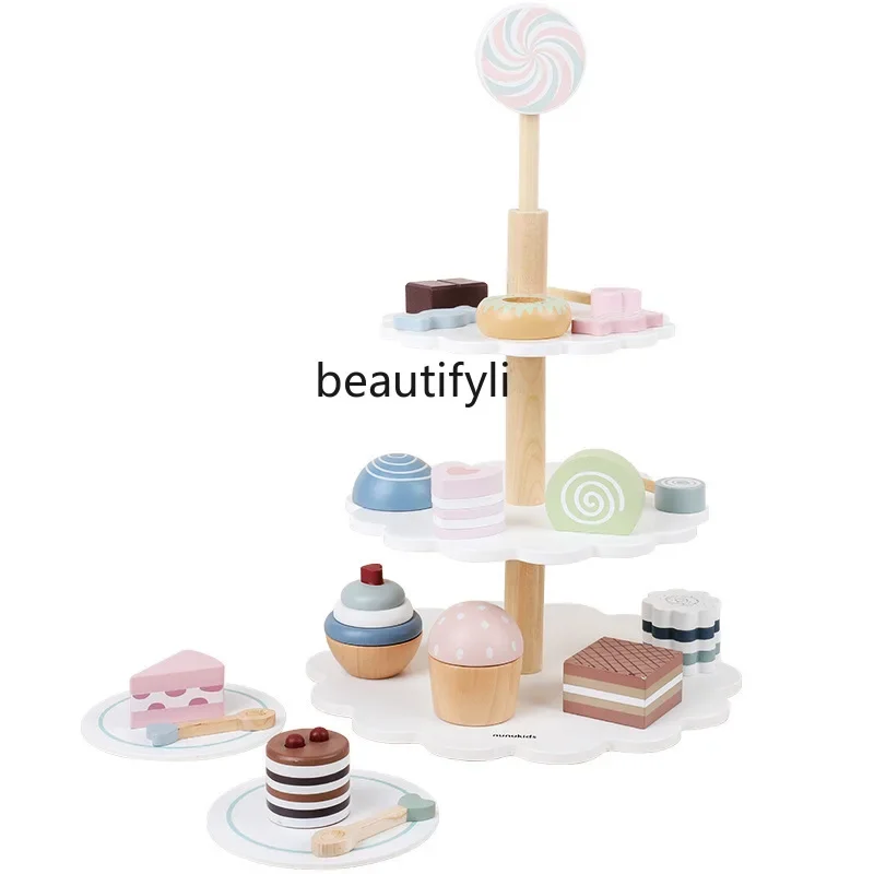 Children's play house dessert dessert afternoon tea ice cream popsicle wooden toy gift box set