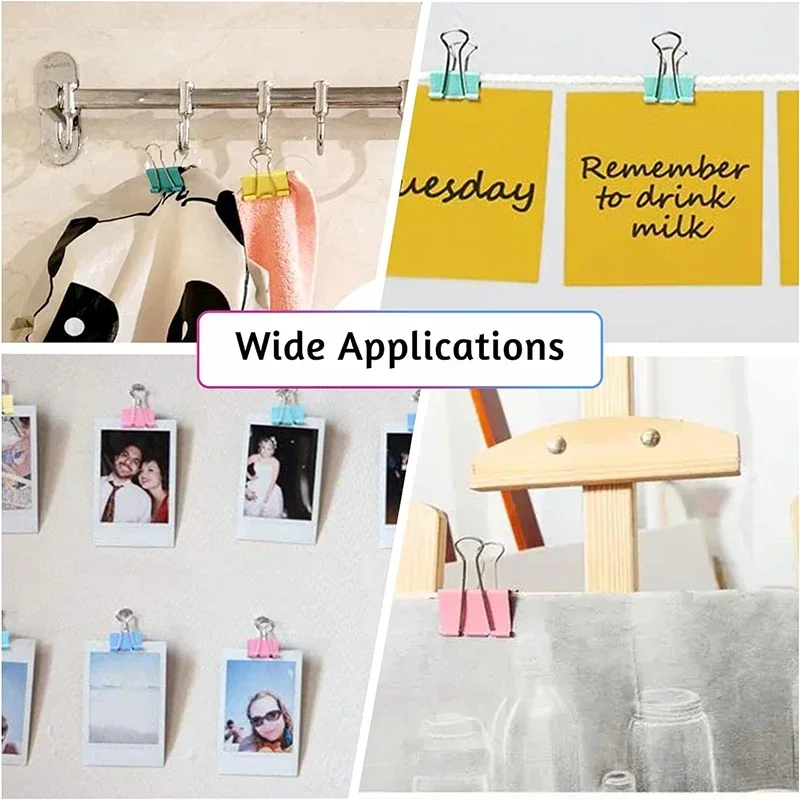 Clip per raccoglitori in metallo da 50 pezzi Clip per carta colorata per file Mini 15 mm utilizzata per libri Clip per cancelleria Forniture per ufficio scolastico